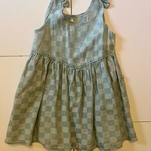 Rylee + Cru Blue Checkered Kids Dress